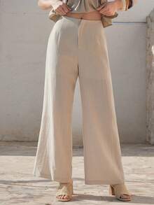 DAZY Women's Solid Color Casual/Formal Pants, Suitable For Spring, Summer, Valentine's Day, Wedding Business Casual Woman - Khaki - View 6