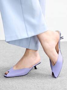 CUCCOO BIZCHIC Zapatos de tacón de aguja de boca de pez para el uso diario de las mujeres - Morado Violeta - Ver 3