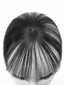 Trinh Nữ Tóc Topper Màu Đen Tự Nhiên Top Bộ Tóc Giả Không Nổ Thẳng Trang Trí Đồ Với Nổ Top Bộ Tóc Giả Dành Cho Nữ - Màu đen tự nhiên - Xem 6