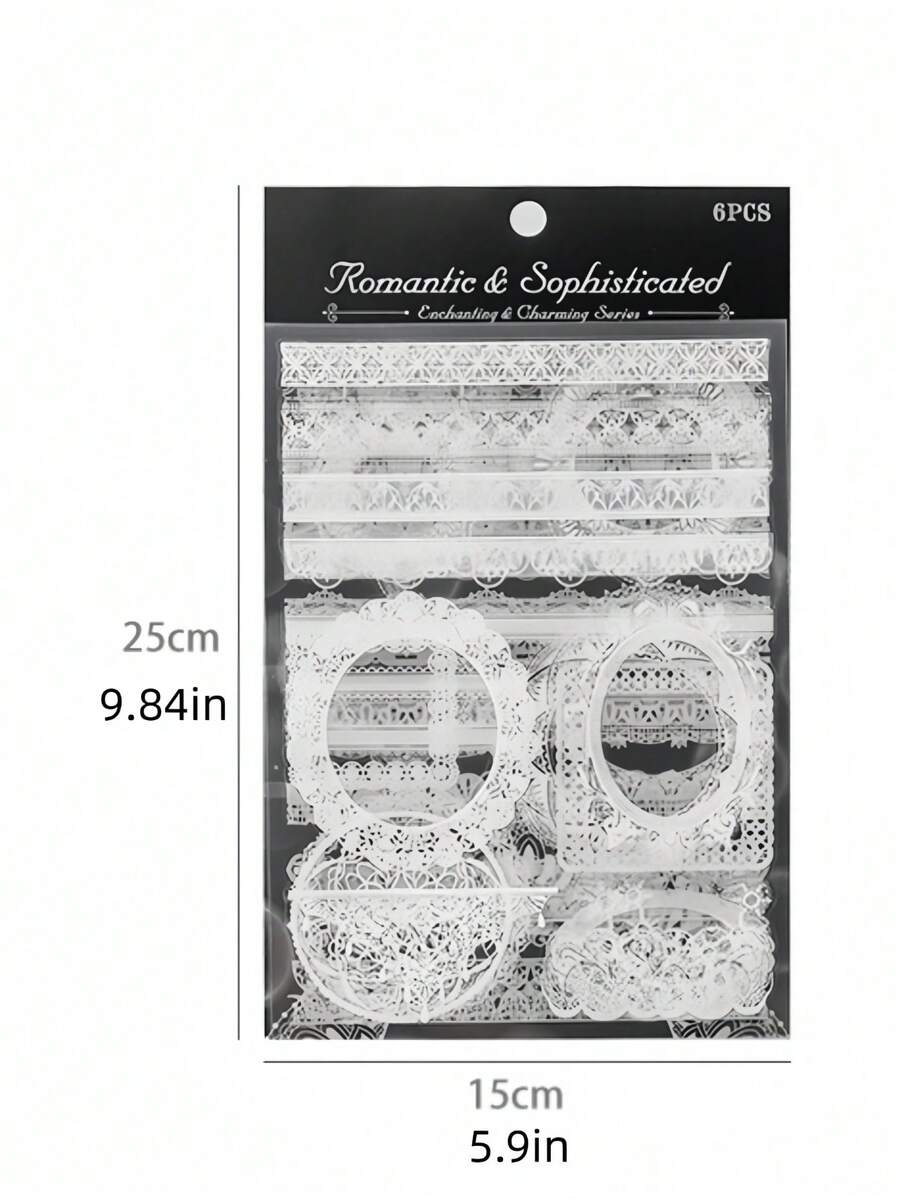 Bộ 4 miếng dán túi đựng sổ nhật ký phong cách retro quyến rũ và đáng yêu, nhãn dán PET chống thấm nước, nhãn dán chất liệu sổ nhật ký. - Cổ điển - Xem 1