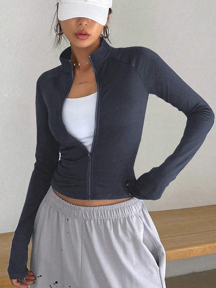 Women's Solid Color Slim Fit Casual Long Sleeve T-Shirt, Autumn New Arrival