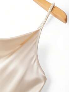 Franclia 女士时尚珍珠吊带圆领连体裤，春夏款 - 香檳色 - 查看 7