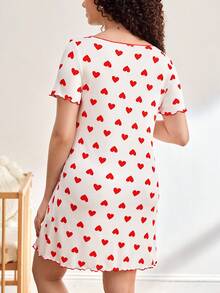 Comfortable, Casual, Homewear, Soft, Heart-Shaped Maternity Nightgown - Multicolor - View 2