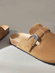 Solecia 女士搭扣设计休闲百搭平底鞋 - 棕色 - 查看 5