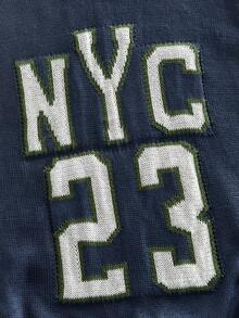 ROMWE MEN Men's Contrast Trim Letter & Number Graphic Sweater Vest - Multicolor - View 4