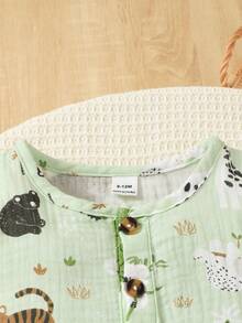 SHEIN 2pcs/Set Toddler Boys' Cute Casual Whale Print Short Sleeve Outfit - Multicolor - View 5