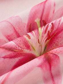 SHEIN 少女休闲碎花修身吊带连衣裙，舒适简约 - 粉色 - 查看 5