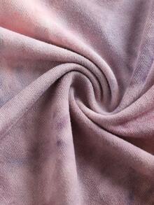 2件套女童扎染印花针织T恤+打底裤套装，休闲、日常、时尚、百搭、复古风，适合外出、姐妹合照、公园、露营、旅行、派对等场合。 - 粉色 - 查看 4