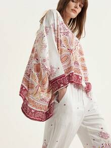 Aveloria Modichic Atasan dan Celana Model Batwing Gaya Bohemian Vintage Motif Paisley - MultiWarna - View 3
