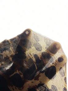 Rafferiza Tall 優雅豹紋魚尾下擺長袖洋裝，秋季，高個女性適用 - 鏽棕色 - 查看 8