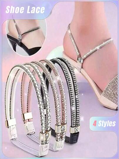 Cordones elásticos sin atar para zapatos de tacón alto de mujer, antideslizantes, multicolor