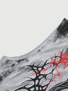 ROMWE MEN 男士印花背心 - 灰色 - 查看 6