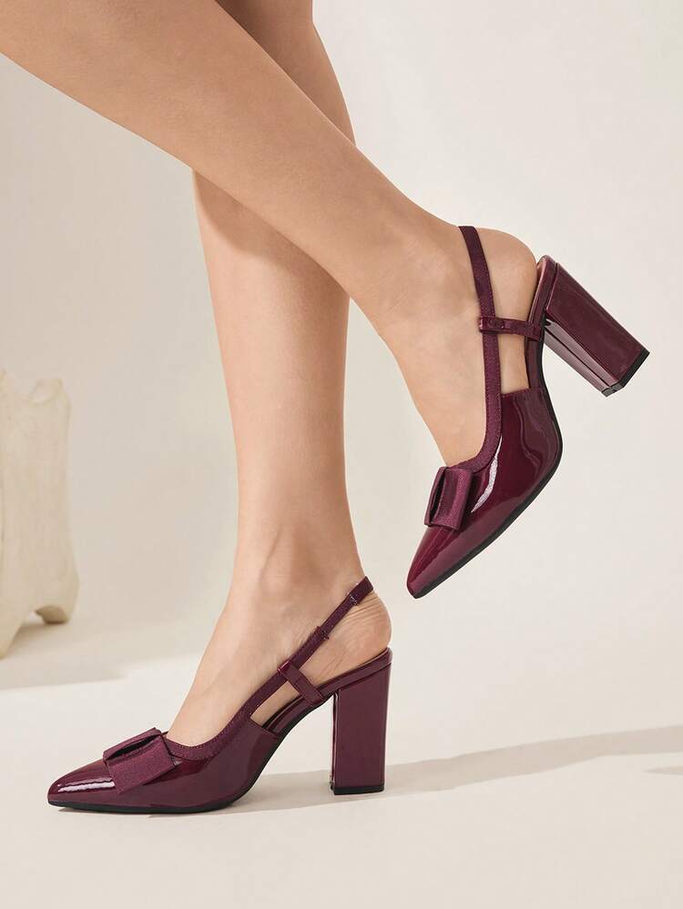 CUCCOO CHICEST Women's Pointed Toe Bow Decor Elegant High Heels Valentine's Day Elegant Shoes