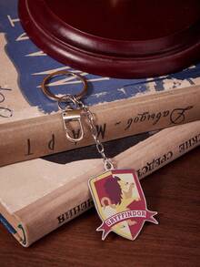 HARRY POTTER X SHEIN 1pc  Red And White Plaid Cartoon Lion Pattern Keychain, Suitable For Daily Use - Multicolor - View 1