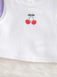 SHEIN 3pcs/Set Cute Summer Versatile Knit Bow & Floral Pattern Camisole For Baby Girl - Multicolor - View 5