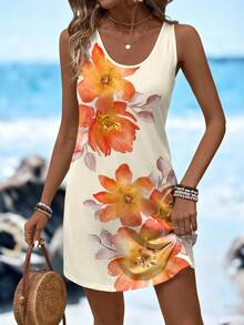 EMERY ROSE Đầm không tay in họa tiết phong cách thường ngày dành cho nữ, thích hợp cho kỳ nghỉ. - Nhiều màu - Xem 3