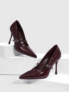 CUCCOO SZL 女鞋 女士尖头细高跟鞋 棕色 时尚性感派对宴会夜店简约百搭女式高跟鞋 - 鏽棕色 - 查看 1