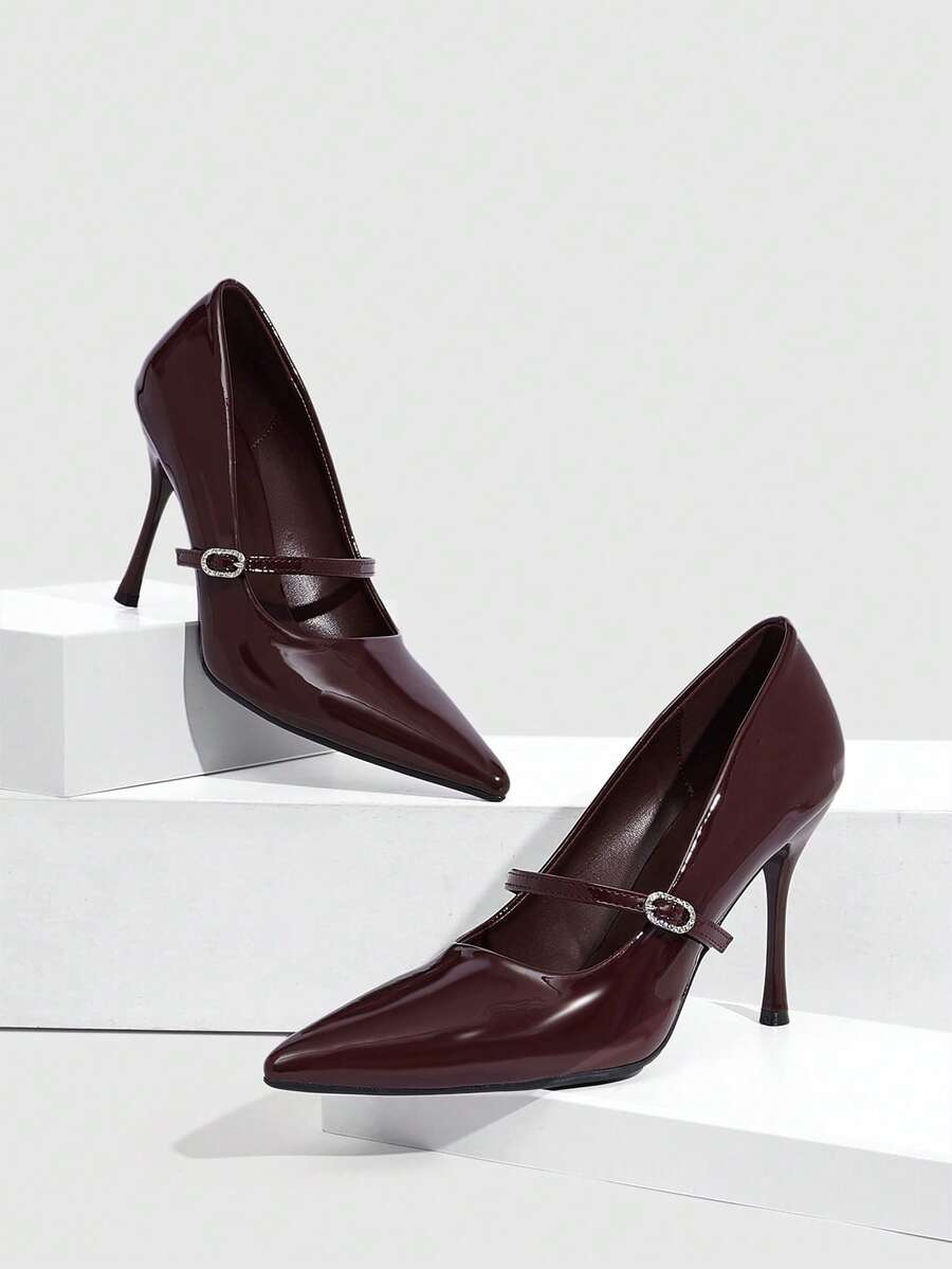 CUCCOO SZL 女鞋 女士尖头细高跟鞋 棕色 时尚性感派对宴会夜店简约百搭女式高跟鞋 - 鏽棕色 - 查看 1