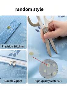 Túi lưu trữ có thể gập lại 1pc cho quần áo, họa tiết hoa cúc tươi, bộ tổ chức du lịch, khối đóng gói nén chân không, túi giặt nhẹ, bộ tổ chức tủ quần áo di động, giải pháp lưu trữ tiết kiệm không gian cho gia đình, vali, tủ quần áo - Nhiều màu - Xem 6