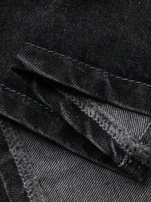 DAZY Tie-Waist Loose Fit Denim Midi Dress For Women - Grey - View 7