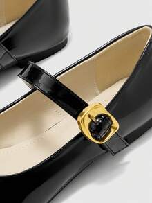 CUCCOO BIZCHIC 尖头平底鞋 女士新款春秋法式优雅软底玛丽珍鞋，穿着舒适不累脚 - 黑色 - 查看 7