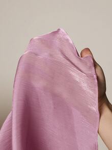 SHEIN 孕妇花卉装饰圆领喇叭袖褶皱优雅连衣裙 - 淡紫色 - 查看 7