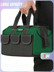 Handheld Large Mouth BagDurable Foldable Large Capacity Toolkit - Dark Green - View 1