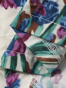 Dazy Plus Áo ngủ dài không tay dáng rộng họa tiết hoa nhí, đồ mặc nhà thoải mái cho bé gái. - Màu tím - Xem 10