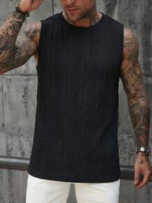 Genlund Áo ba lỗ nam cổ tròn dáng rộng, chất liệu dệt kim, áo tank top nam màu đen, áo thun không tay nam, áo tank top dáng rộng nam, áo tank top nam, phong cách cổ điển, thích hợp cho mặc hàng ngày, những chuyến đi cuối tuần, hoạt động ngoài trời, du lịch, môi trường làm việc thoải mái hoặc các dịp bán trang trọng, quà tặng cho bạn trai/chồng, quà kỷ niệm/sinh nhật, tiệc tùng, kỳ nghỉ hè, đám cưới, từ xuân sang hè, lễ hội Mardi Gras. Áo ba lỗ nam màu đen dáng rộng, cổ tròn, chất liệu dệt kim, thời trang thường ngày, hoàn hảo cho những buổi đi chơi thư giãn và mặc hàng ngày. - màu đen - Xem 4