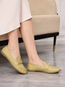 Sleekvia Zapatos planos para mujer - Amarillo - Ver 4