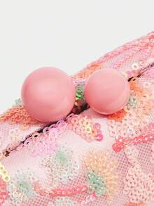 SHECARRY Túi xách nữ dự tiệc, ví cầm tay, màu hồng, đính sequin, họa tiết hoa, thời trang, thanh lịch, đơn giản, cá tính, đa năng, thích hợp cho đi biển, kỳ nghỉ, mùa hè, ven biển, tiệc bãi biển. - Nhiều màu - Xem 5