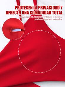 Bikini minimalista de unicolor 2026, ropa de baño de playa de vacaciones de verano - Rojo - Ver 9