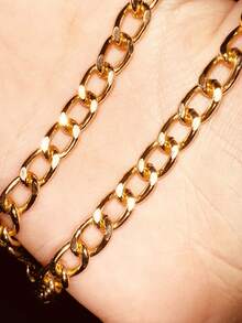 SHEIN DivaQ Women's Metal Chain Spaghetti Strap Top, Sexy Backless Personalized Chain Camisole, Street Style Metal Chain Shirt - Gold - View 7