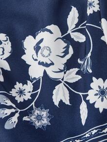 SHEIN MOD 女士时尚浪漫印花连衣裙 - 藏蓝色 - 查看 3