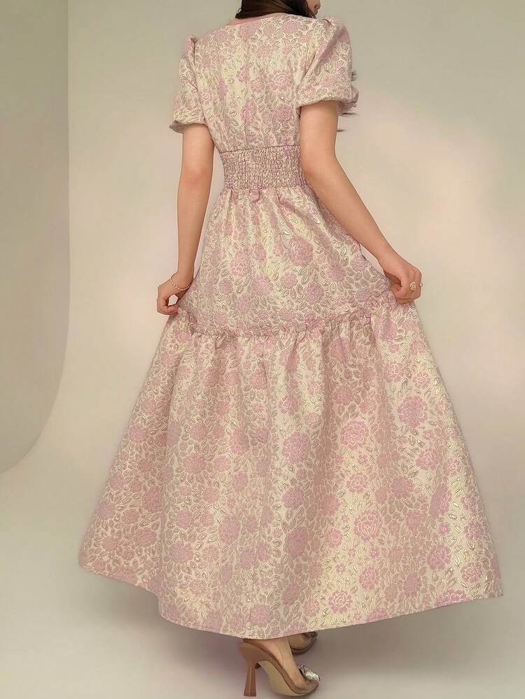 Women's Elegant Jacquard Dress, Summer Sundress Boho