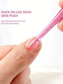 专业角质层修剪器和推棒，美甲工具，用于清洁指甲边缘和去除死皮 - 男女通用 - 玫紅色 - 查看 5