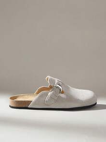 Solecia 女士休闲平底搭扣鞋，适合日常穿着 - 淺灰色 - 查看 1