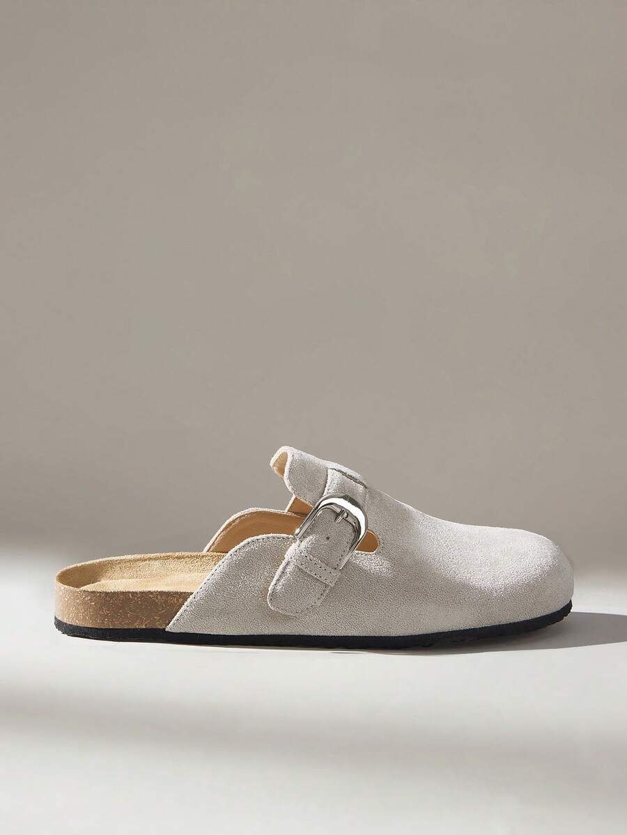 Solecia 女士休闲平底搭扣鞋，适合日常穿着 - 淺灰色 - 查看 1