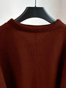 GlowEve 女士秋冬时尚都市休闲酷炫青春宽松长袖中长款街头休闲卫衣，适合毕业派对、节日活动、约会等场合。 - 棕色 - 查看 5