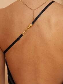 Lumalex 秋冬季情人节假日派对宴会婚礼金属装饰露背喇叭裙女装 - 黑色 - 查看 7