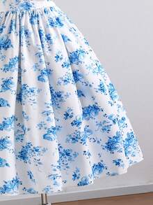 Elladie kids Tween Girls' Fashion Butterfly Print Cap Sleeve Dress - Blue - View 5