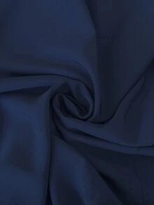 Roveilla 大码女式长袖圆领系带通勤连衣裙，优雅收腰连衣裙，饰有闪亮串珠装饰 - 藍色 - 查看 8