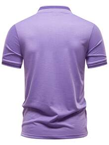 Manfinity Homme Áo Polo nam họa tiết da báo, viền sọc, màu trắng, áo polo nam màu trắng, áo polo nam màu trắng, áo polo nam màu trắng, áo polo nam màu trắng. - Màu tím - Xem 2