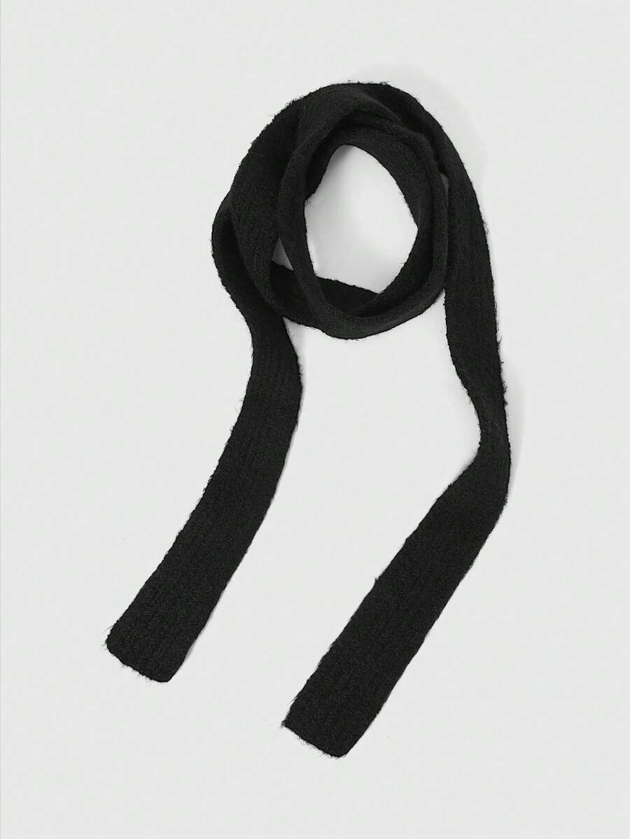 ROMWE Goth Pc Thiết kế mới theo phong cách Âu Mỹ, mềm mại và sang trọng, dài và hẹp, khăn quàng cổ cho bé gái vào mùa thu đông, thời trang, màu trơn, trang trí đa năng, khăn quàng cổ nhỏ cho trang phục - Nhiều màu - Xem 1