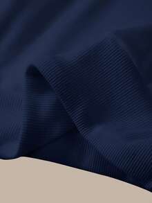 SHEIN BASICS 女士休闲纯色针织低腰阔腿运动裤 - 寶藍色 - 查看 10