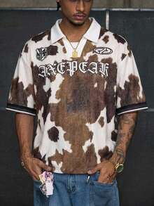 AXEPEAK Áo polo nam tay ngắn in chữ, phong cách cổ điển thanh lịch. - Nhiều màu - Xem 1