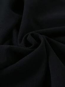 SHEIN 女童纯色编织连体裤休闲裤 - 黑與白 - 查看 8