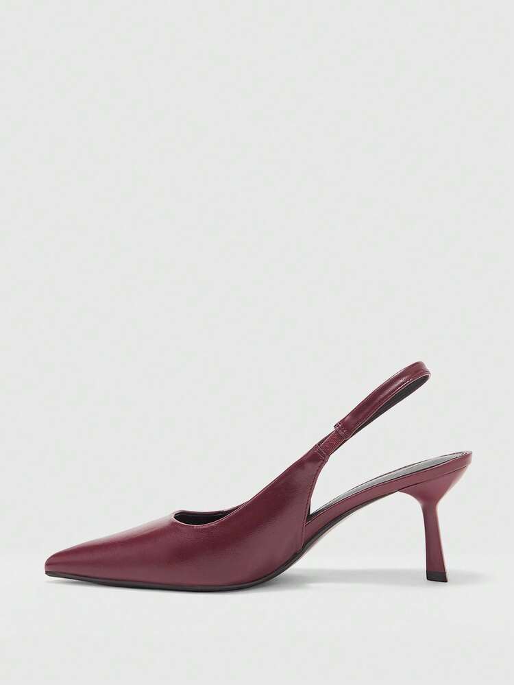 CUCCOO BIZCHIC Women Shoes Four Seasons New Burgundy Pointed Thin Heel High Heel Low Vamp Women's High Heel Shoes Daily Versatile Commuter Business Dinner Party Wear Women's Shoes