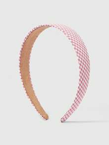 ROMWE Kawaii Bộ 5 chiếc/Bộ Băng đô vành rộng họa tiết hoa kẻ sọc màu hồng mùa xuân kết hợp ngọc trai xinh xắn như tiên nữ, Phụ kiện tóc đa năng phong cách cho bé gái, Quà tặng ngày lễ tình nhân cho bạn gái, Băng đô cài tóc màu hồng - Hồng - Xem 4