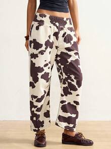 Bohemela Women's Jeans With Elastic Waistband, Loose Fit, Carrot Style, Denim Print.Summer Clothes Spring Break Outfits Carnival Women  Beach Pants  Y2k Women - Multicolor - View 3